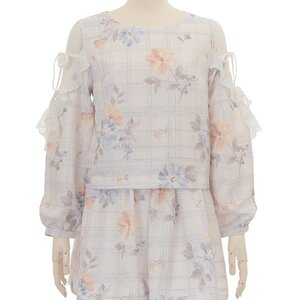 LIZ LISA Tweed Floral Short Jumpsuit White