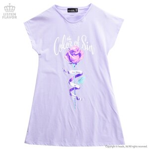 LISTEN FLAVOR The Color of Sin T-Shirt Dress Lavender