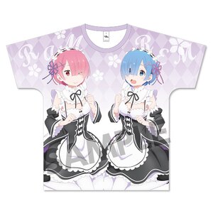Re:Zero -Starting Life in Another World- Rem & Ram: Maid Ver. Full Graphic T-Shirt M