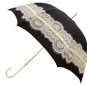 pink trick Lace & Ribbon Umbrella (Rain/UV Protective) Black