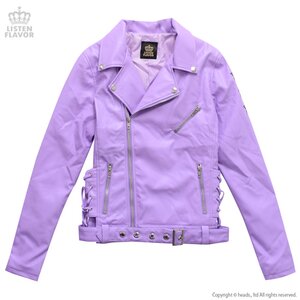 LISTEN FLAVOR Star Studded Lace-Up Rider's Jacket Lavender