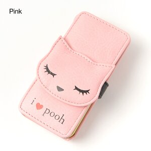 Osumashi Pooh-chan Synthetic Leather Flap iPhone 5/5s Jackets Pink