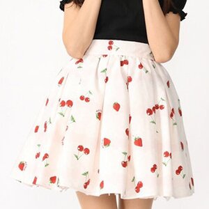 Ank Rouge LacyCherryBerry Ribbon Skirt Pink