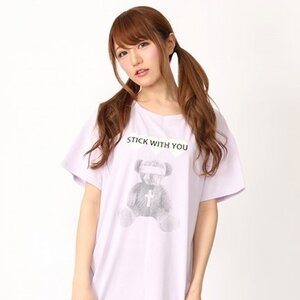 Ank Rouge Bear Print T-Shirt Dress Purple