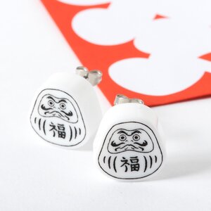 ApparE Japanese Motif Earrings Daruma