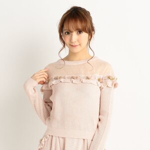 LIZ LISA Flower Knit Shirt Pink