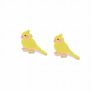 Lilou Bird Epoxy Earrings Cockatiel