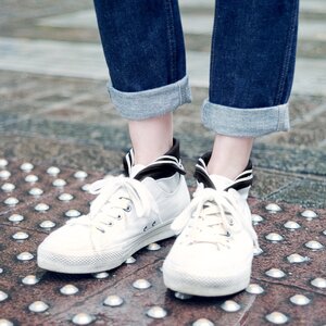 ERIMAKI SOX Sailor Collar Socks Navy x White