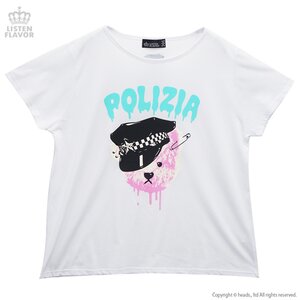 LISTEN FLAVOR Polizia Bear Cutsew White