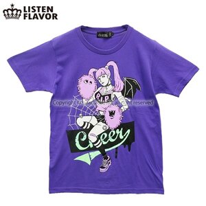 LISTEN FLAVOR Devil Cheer Girl T-Shirt Purple M
