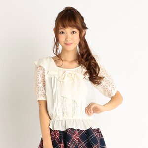 LIZ LISA Bow Collar Blouse White