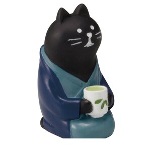 concombre Hot‐Spring Cat Hotel Mini Figures Green Tea Black Cat
