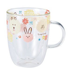 Tempo Comodo Watercolor Animal Double Wall Glass Pink