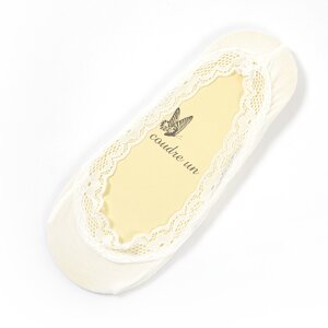 coudre un Lace-Edged Low-Cut Liner Socks White