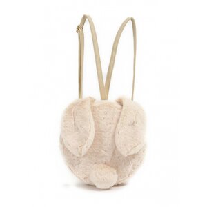 Honey Salon Bunny Style Faux Fur Backpack Beige