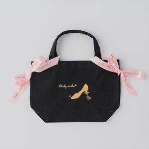 Pinkymika TOGE High Heel x Ribbon Tote Bag Black × Pink