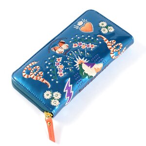 FLAPPER Sukajan Embroidered Long Wallet Turquoise
