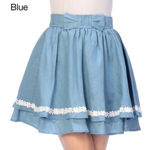 LIZ LISA Semi-Dungaree Skirt Blue