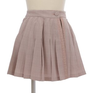 LIZ LISA Checkered Pleated Sukapan Skirt Pink