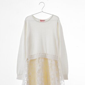 earth music&ecology Heart Pattern Dress Ivory