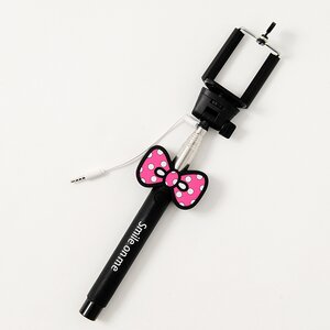Selfie Stick w/ Polka Dot Ribbon Pink