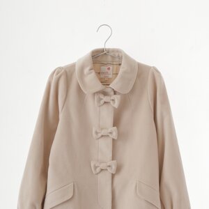 earth music&ecology Ribbon Line Coat Pink Beige S