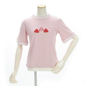 milklim Strawberry Embroidered T-Shirt Pink