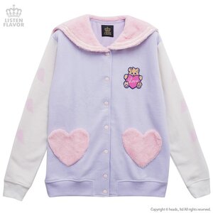 LISTEN FLAVOR Angel Heart Bear Moko Moko Blouson Lavender