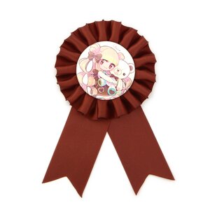 BEMINE Teddy & Girl Chocolate Rosette Ribbon Badge