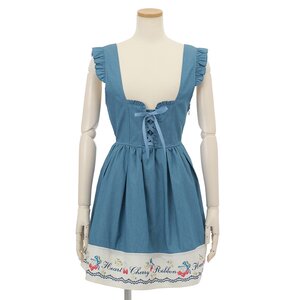 LIZ LISA Dungaree Cherry Jumper Skirt Blue