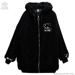 LISTEN FLAVOR Bear "The Destroyer" Boa Blouson Black