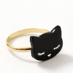 Osumashi Pooh-chan Ring Black