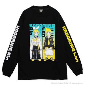 LISTEN FLAVOR Kagamine Rin/Len Long Sleeve T-Shirt Black