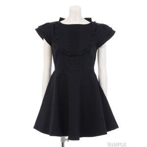 Swankiss Frilly Denim Dress Black