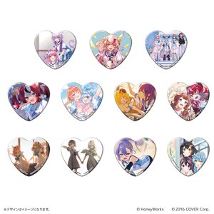 hololive × HoneyWorks Heart-shaped Tin Badge Complete Box Set