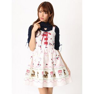 Ank Rouge Gingham Bear Print Dress Pink