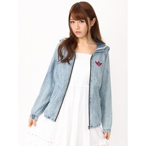 Ank Rouge Embroidered Denim Sailor Blouson Blue