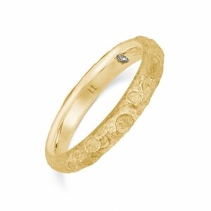 Evangelion 18K Yellow Gold White Moon Ring JP 8