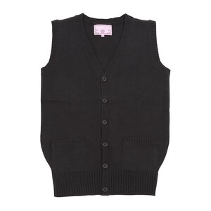 Teens Ever Black High School Uniform Front-Opening Vest M