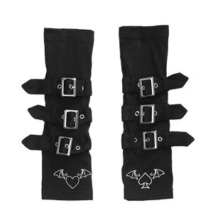 LISTEN FLAVOR Devil Heart Triple Belt Arm Warmer Black