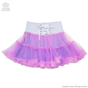 LISTEN FLAVOR Lace-up Tulle Frill Skirt Lavender