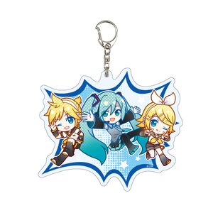 Piapro Characters Big Acrylic Keychain Hatsune Miku & Kagamine Rin & Kagamine Len: Comic-Style Ver.