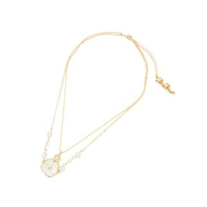 LIZ LISA Double Strand Pansy Necklace White