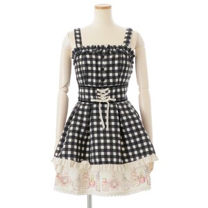 LIZ LISA Perfume Bottle Gingham Check Jumper Dress Black