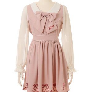 LIZ LISA Scalloped Cherry Dress Pink