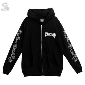 LISTEN FLAVOR Black Cypris Morpho Zip Hoodie