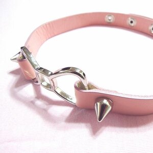 KOKOkim Ribbon Leather Choker Pink