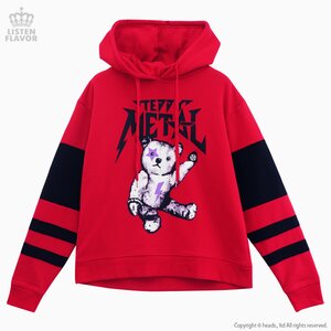 LISTEN FLAVOR Metal Bear Hoodie Red