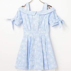 LIZ LISA Embroidered Print Dress Blue