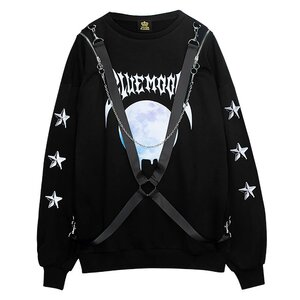 LISTEN FLAVOR Blue Moon Harness Pullover Black